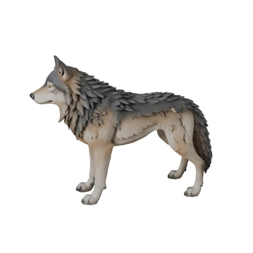 High Poly Wolf 3D Model - Detailed STL Asset for Printing | PBR
