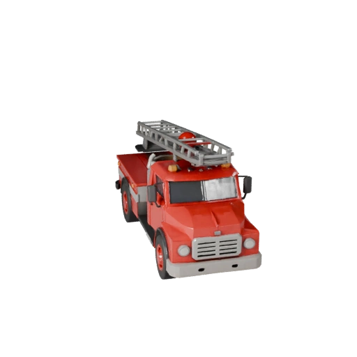 Low Poly Vintage Fire Truck 3D Model for Unity & Unreal