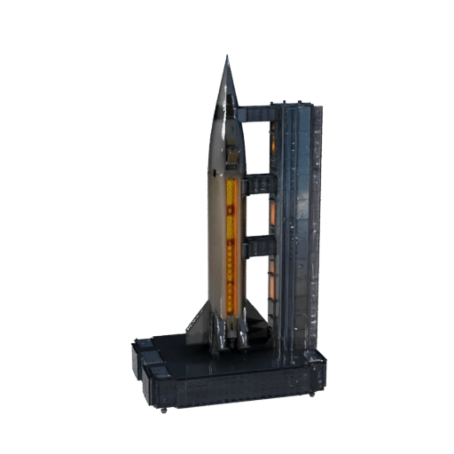 Game Ready Launch Vehicle 3D Model for Realtime Use