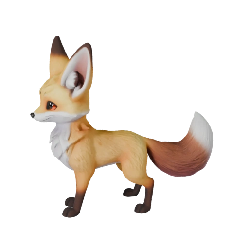 Modelo 3D de Fennec Fox Caricatura - Activo Estilizado para Animación